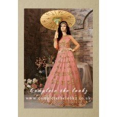 ZOYA EMERALD ZY-18004 BABY PINK GEORGETTE WEDDING WEAR DRESS 